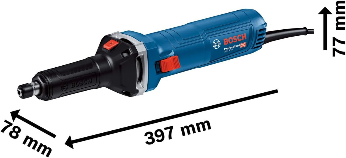 Bosch Professional meuleuse droite filaire GGS 30 LS (puissance de 750 W, jusqu’à 33 000 tr/min, avec 1 clé, 1 pince de serrage 6 mm avec écrou)