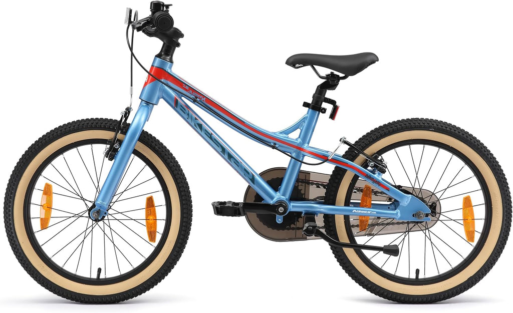 BIKESTAR Vélo Enfant en Aluminium, Garcons et Filles de 5 Ans | Bicyclette de Montagne VTT 18 Pouces avec Freins en V | Bleu