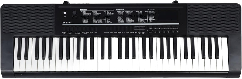 Piano à Clavier électronique 61 Touches, Piano Numérique Portable avec Microphone et Pupitre pour la Pratique de la Performance