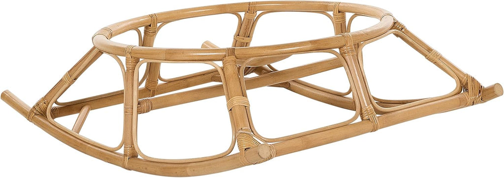 Beliani Fauteuil à Bascule Rond en Rotin Ton Naturel et Beige Clair Empilable Orvieto
