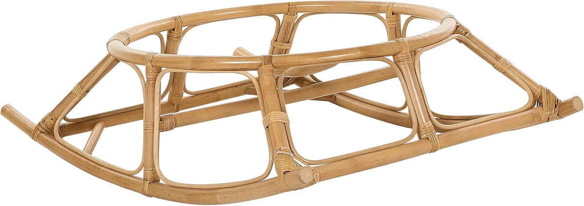 Beliani Fauteuil à Bascule Rond en Rotin Ton Naturel et Beige Clair Empilable Orvieto