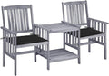 Générique Chaises de Jardin avec Table à thé et Coussins Acacia Solide,Salons de Jardin,3061309