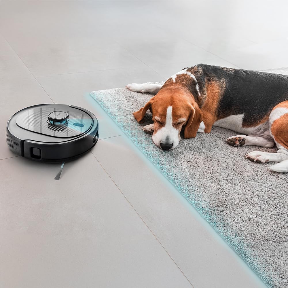Cecotec Robot Aspirateur et Laveur de Sols avec Base AutoVidange Conga 9590 Spin Revolution Ultra Power Home. Navigation Laser, 10000Pa, App, Autonomie 240min, Brosse Spéciale Animaux, Mopas Rotatives