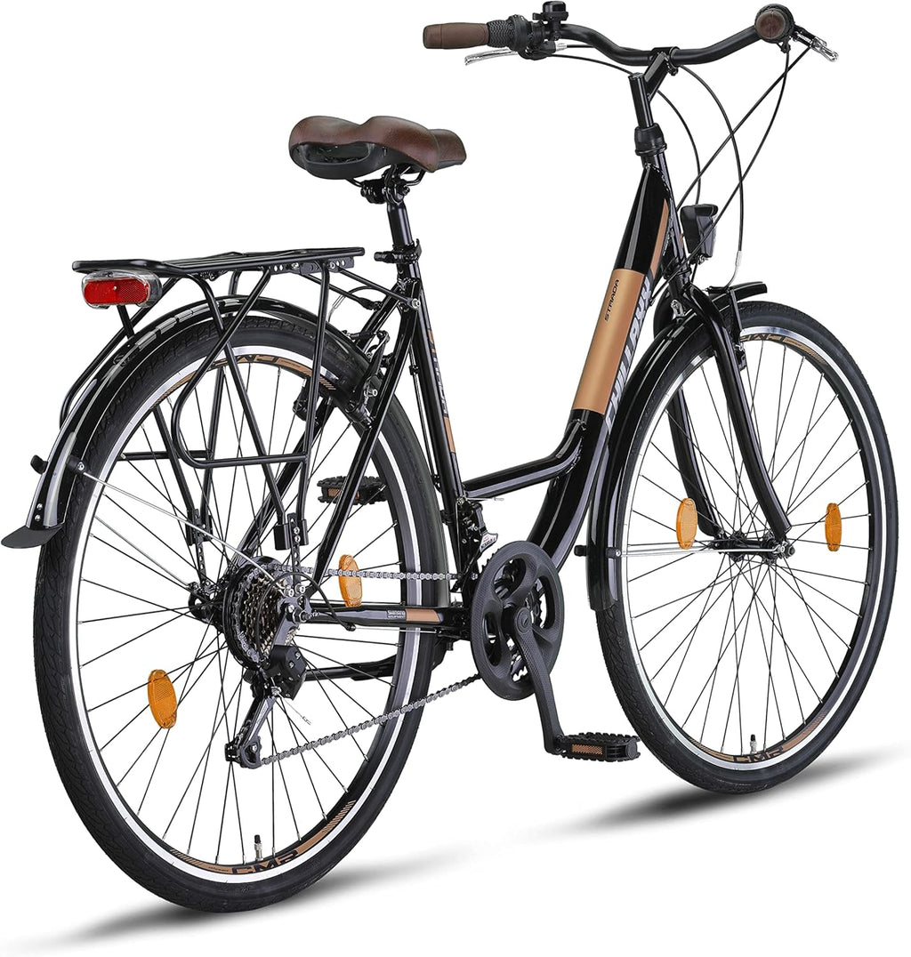 Chillaxx Bike Strada Premium City Bike de 26 et 28" – Vélo pour filles, garçons, hommes et femmes – Dérailleur 21 vitesses – Vélo de ville hollandais