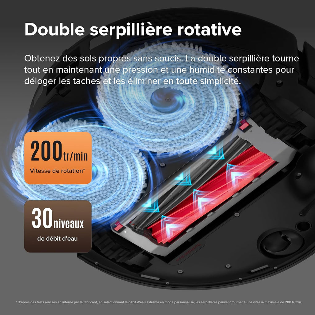 roborock Qrevo Master Set Aspirateur Robot avec FlexiArm Brosse & Serpillière pour Couverture des Coins, Aspirateur Laveur avec Deux Serpillière & Brosse DuoRoller Soutien 10000Pa, Détecter de Saleté