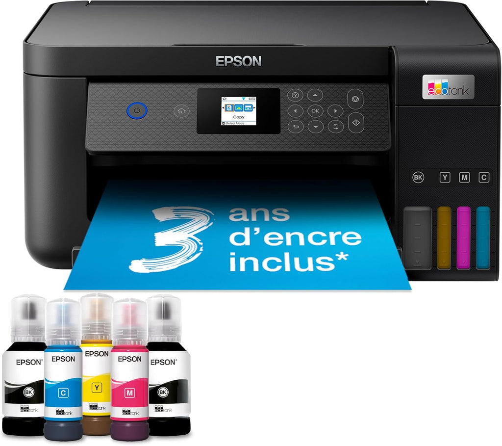 EcoTank ET-2850 A4 Imprimante Multifonction Wi-FI avec réservoir d'encre jusqu'à 3 Ans d'encre Incluse
