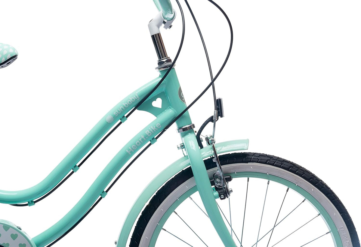 Heart Bike Vélo pour Une Fille 20 Pouces, Vélo Enfant 6-10 Ans, 6 Vitesses Shimano, vélo d'enfant Ans Hauteur réglable