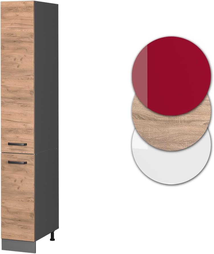 Vicco Meuble Haute de Cuisine R-Line, Chêne de Force doré/Anthracite, 30 cm