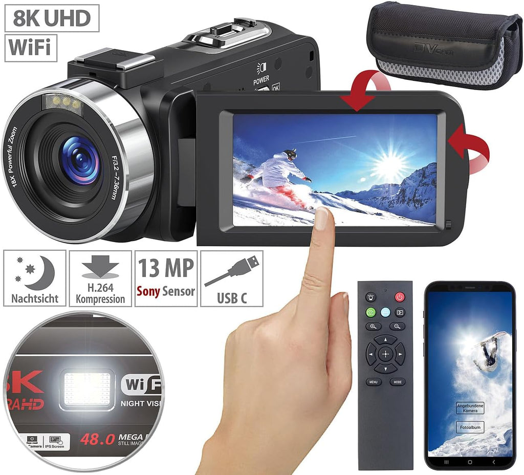 Caméscope connecté 8K UHD DV-910.uhd [Somikon]