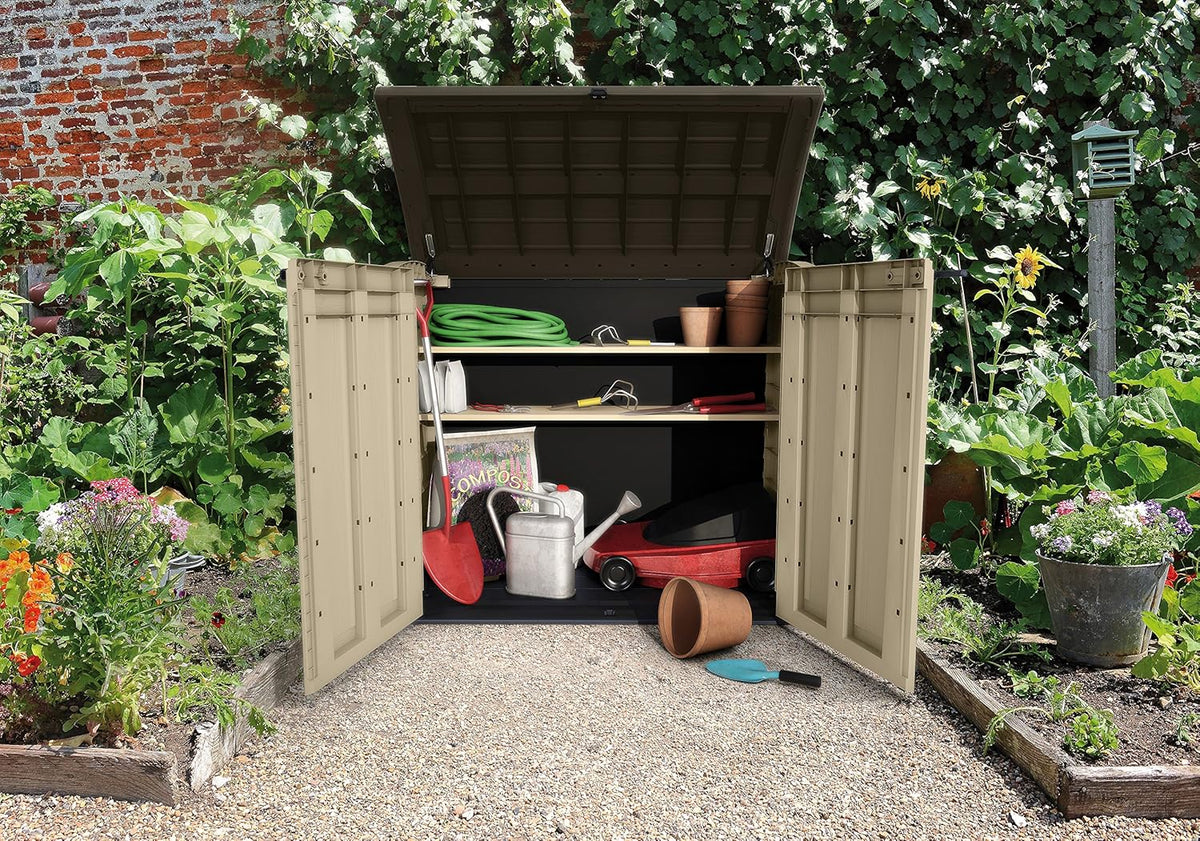 Keter M291820 Store It Arc 120 Boîte de rangement d'extérieur en résine
