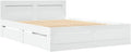 vidaXL Cadre de Lit Double avec Tête de Lit Blanc 140x190cm en Bois d'Ingénierie - Meuble de Chambre à Coucher
