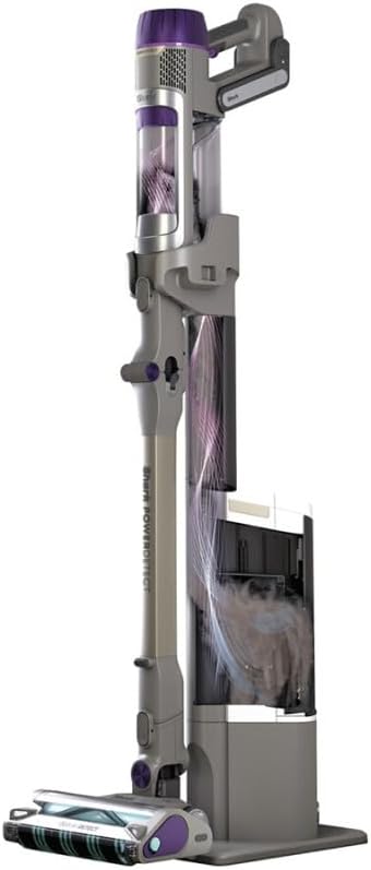 Shark aspirateur sans fil PowerDetect Clean et Empty, DuoClean Detect, Reverse Clean, base auto-vidante 2 l, Anti-Hair Wrap Plus, autonomie 70 min, léger, animaux ou multisurface, Gris IP3251EUT