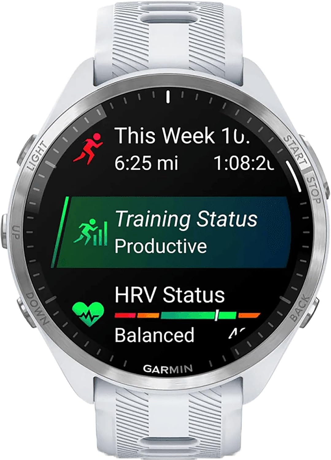 Forerunner 965 Quarz Smartwatch für Unisex, Whitestone/Powder Grey