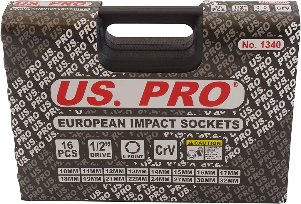 DTW700Z - Clé à chocs BL 18V LXT 700Nm 1/2" 60 x 450 mm & US PRO B1340 Jeu de 16 douilles à choc 1/2"" de 10 à 32 mm"