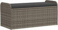 Canditree Banc de Rangement Extérieur avec Coussin, Coffre de Rangement en Résine Tressée pour Jardin Patio, 115 cm (Gris)
