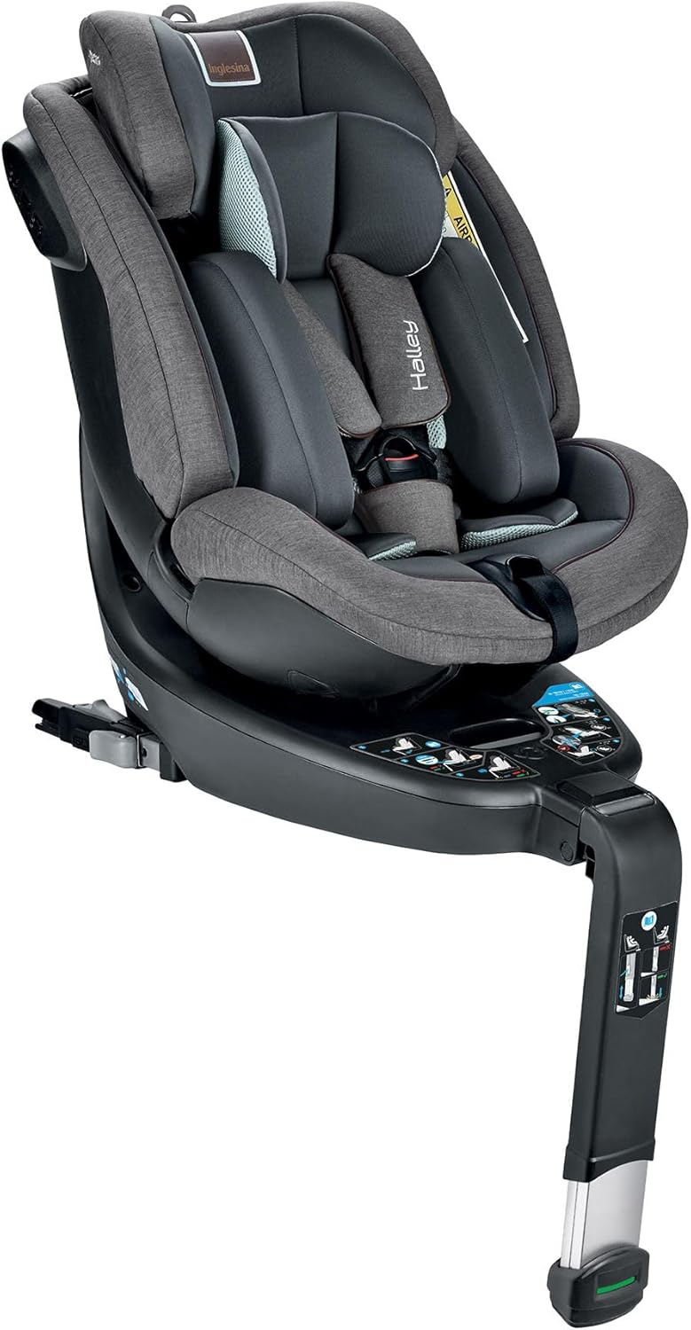 Inglesina Halley, Siège Auto Rotatif 360°, De 0 à 7 Ans Environ, de 40cm à 125 cm, Gris