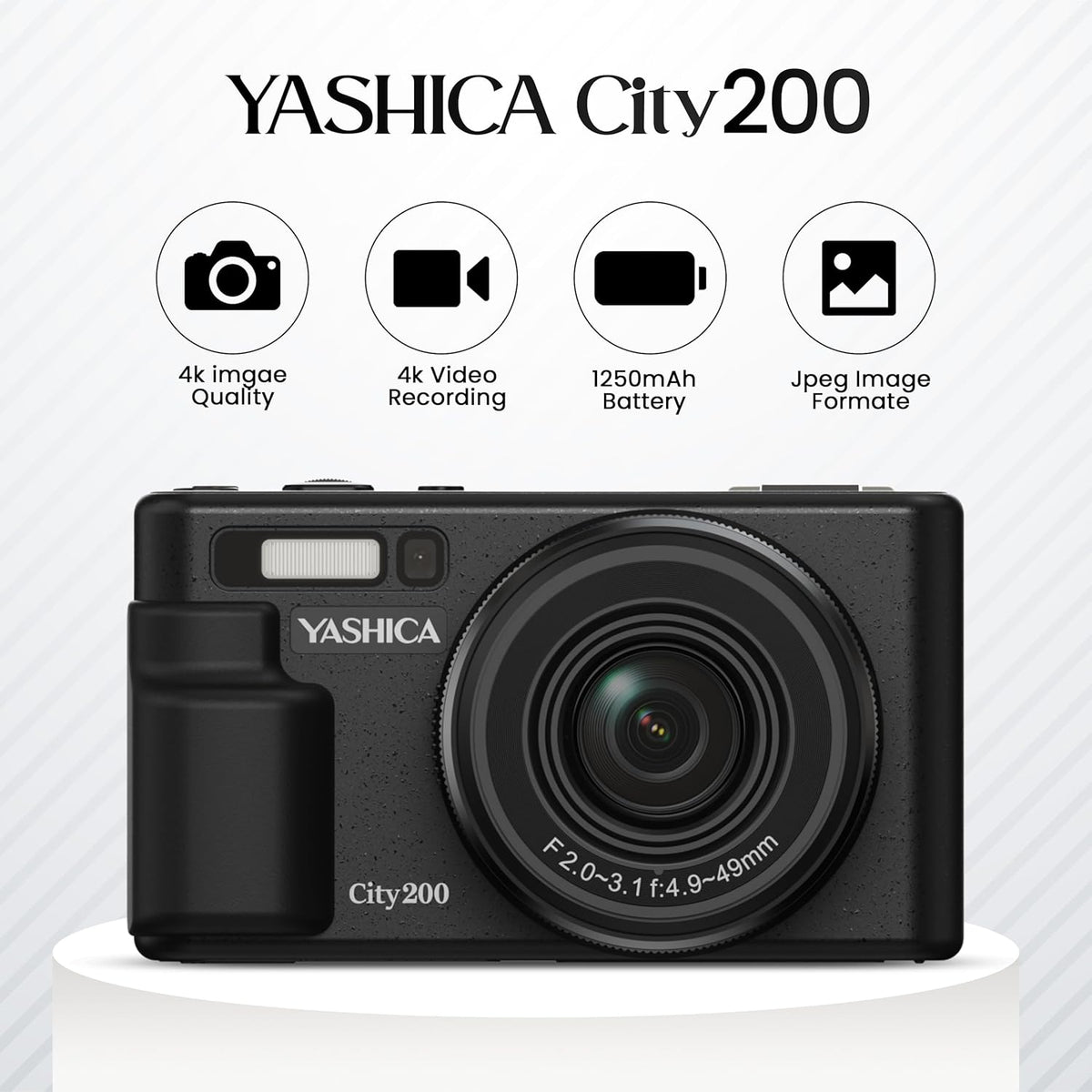 YASHICA City 200 Appareil photo numérique (Noir)