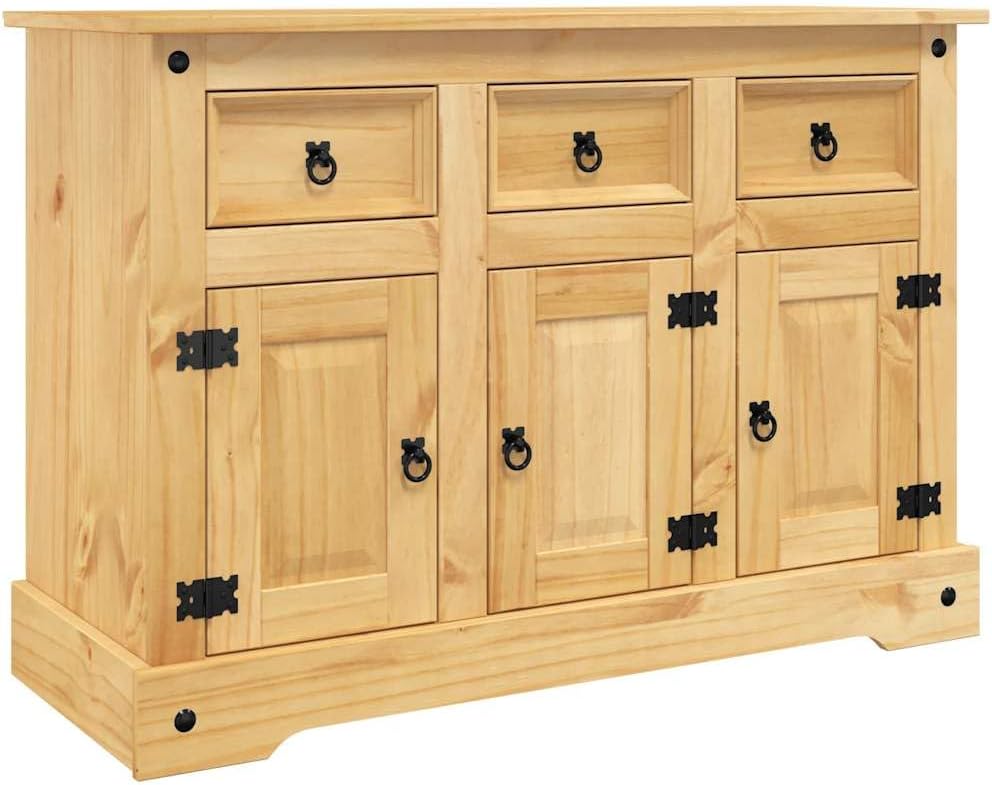 vidaXL Buffet « Corona » Marron 112 x 44 x 78 cm Bois Massif Pin Mexicain