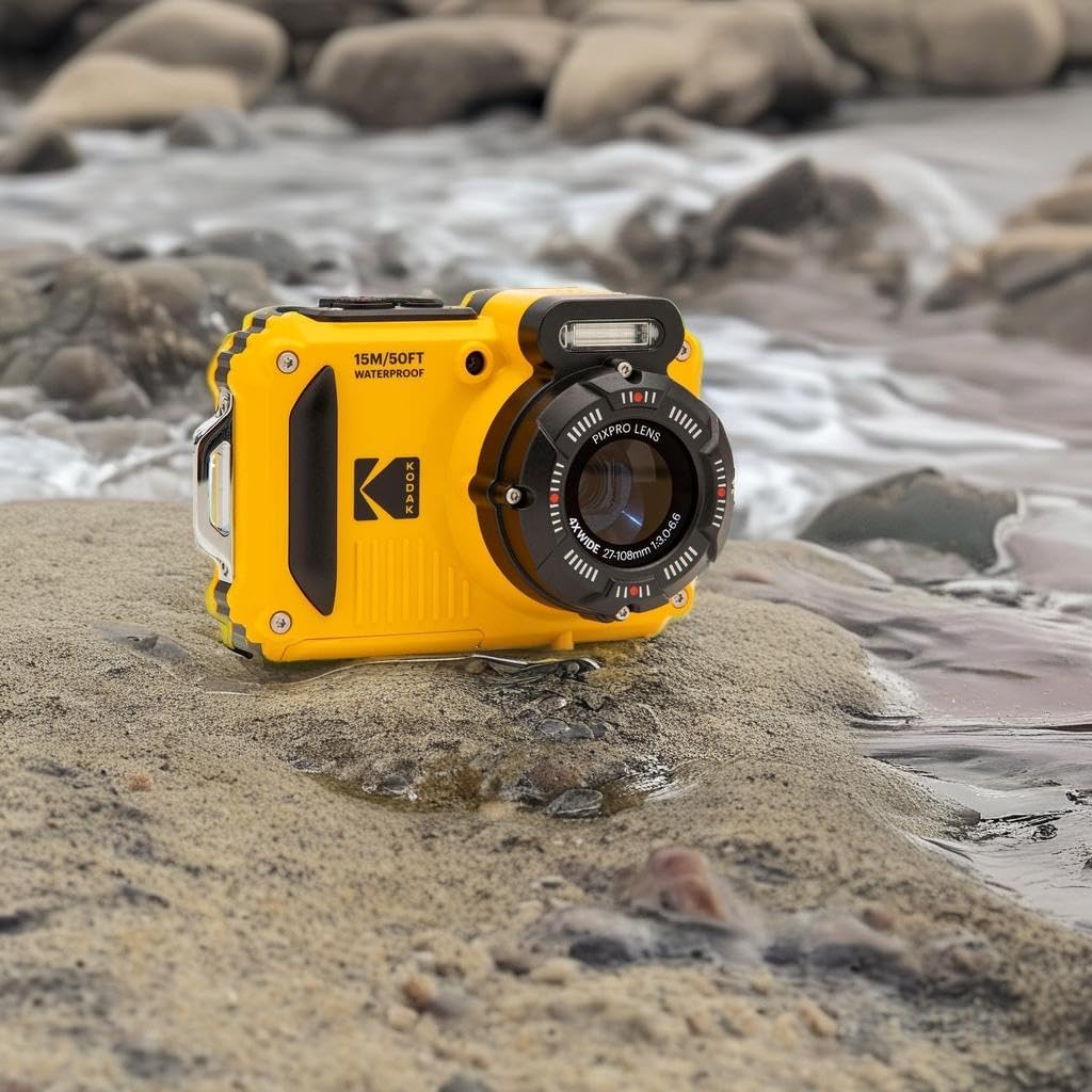 KODAK Pixpro WPZ2 - Appareil Photo Numérique Compact 16M Pixels, étanche à 15m, Anti-Choc, Video 720p, Ecran LCD 2,7 - Batterie Li-ion, Jaune