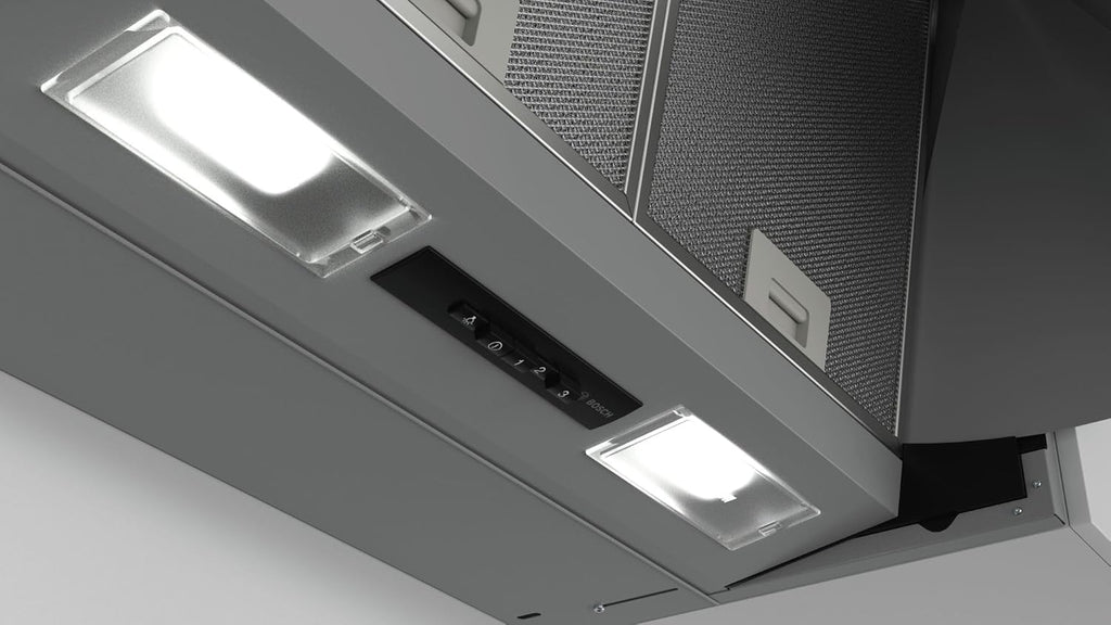 Bosch DEM66AC00 - Hotte escamotable - Série 2 - 3 vitesses d'aspiration - Eclairage LED - 60 cm - 256 W - argent