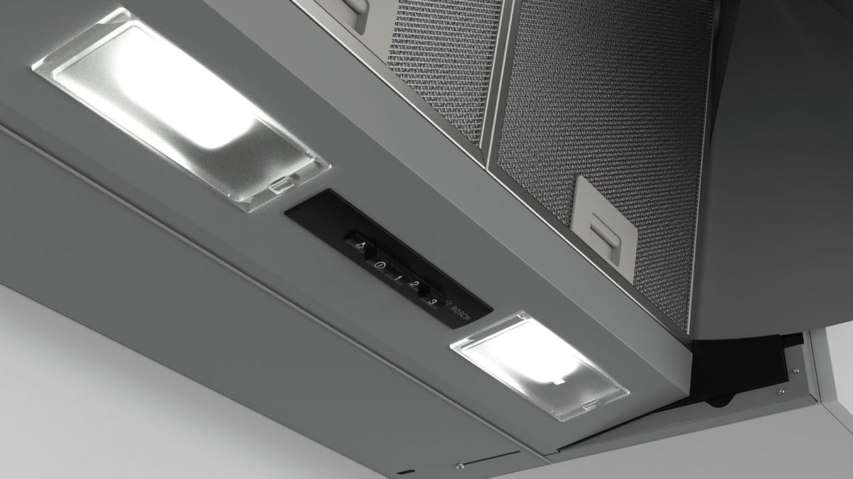 Bosch DEM66AC00 - Hotte escamotable - Série 2 - 3 vitesses d'aspiration - Eclairage LED - 60 cm - 256 W - argent