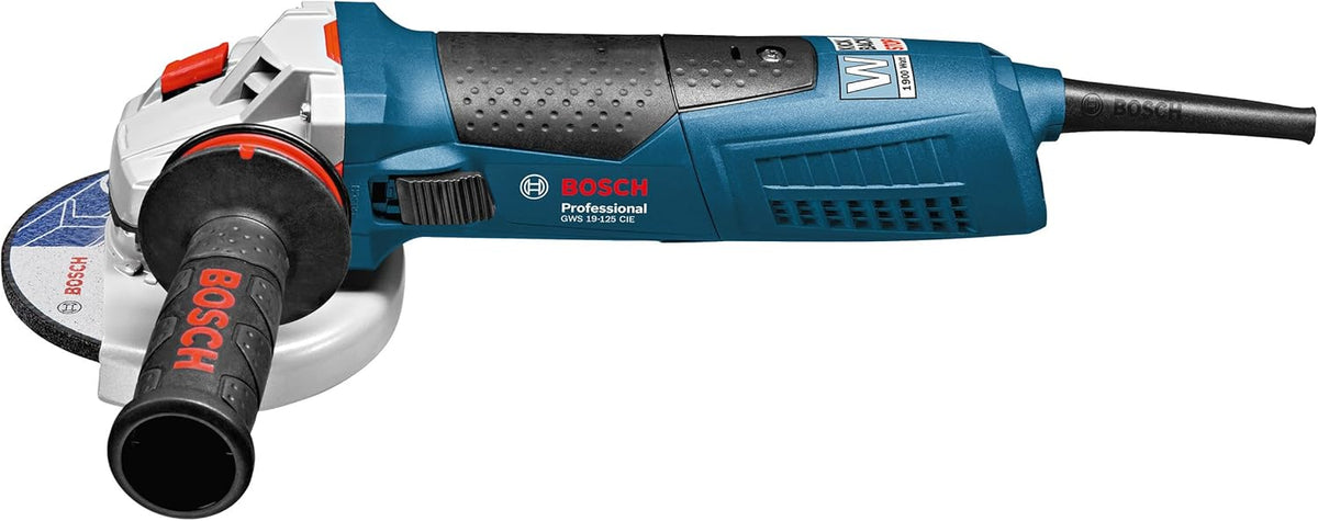 Bosch Professional meuleuse angulaire GWS 19-125 CIE (avec flasque de serrage, capot de protection, écrou de serrage, poignée auxiliaire, clé à ergots)