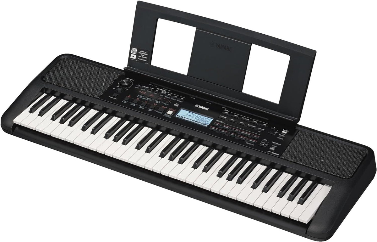 Yamaha PSR-E383 Clavier portable pour débutants, 650 voix d'instruments authentiques avec touches tactiles et une polyphonie de 48 notes