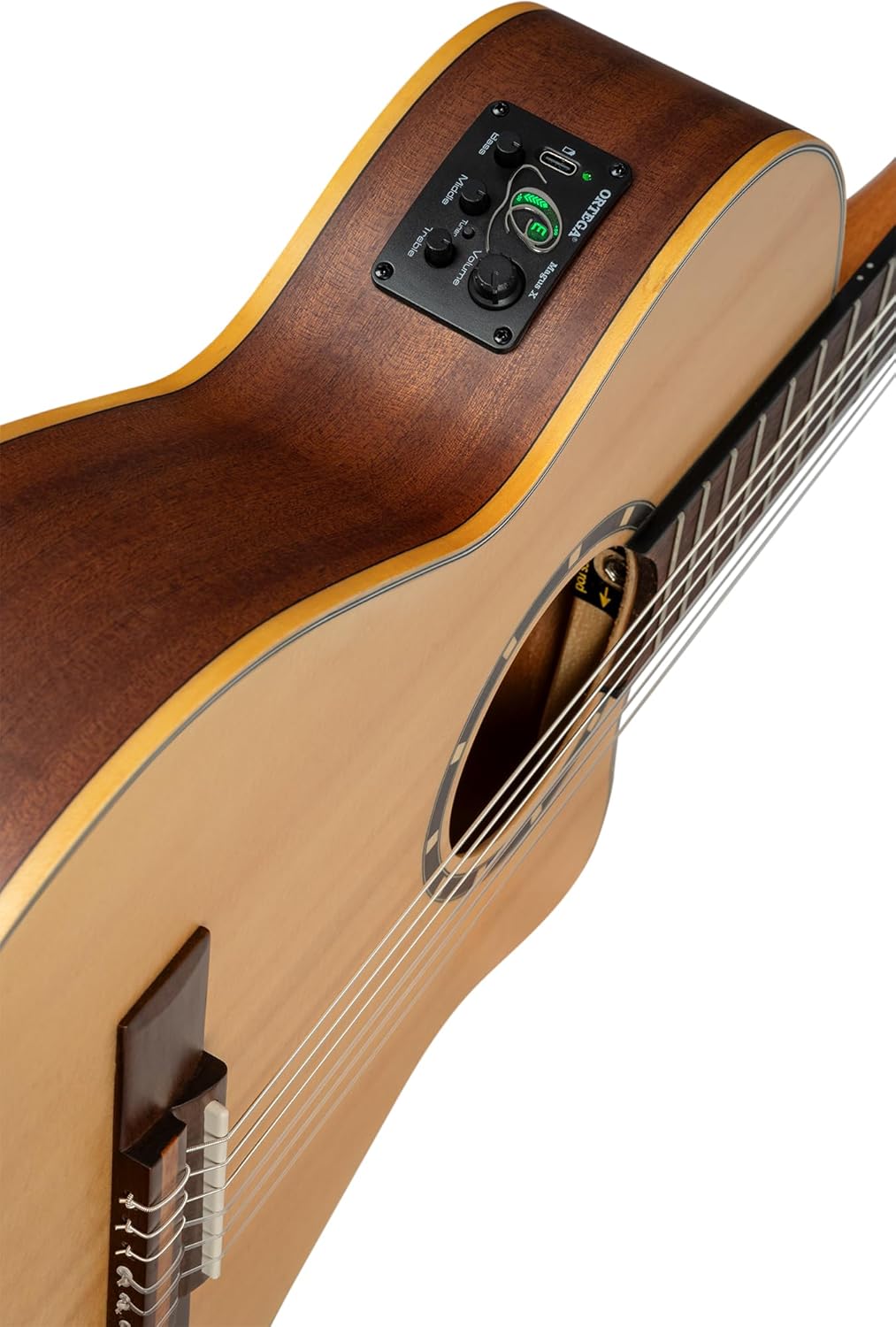 Ortega Guitars Guitare Classique Électro-Acoustique - 3/4 - Family Series - Housse Incluse - Épicéa/Acajou, Naturel RCE125-3/4