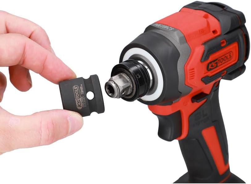 KS Tools - 515.4745F - Visseuse à chocs sur batterie - Embouts 1/2" et 1/4" - Livrée en coffret avec 2 batteries 4Ah - Visseuse devisseuse sans fil brushless - 18 V - 230 Nm - 1 kg sans batterie