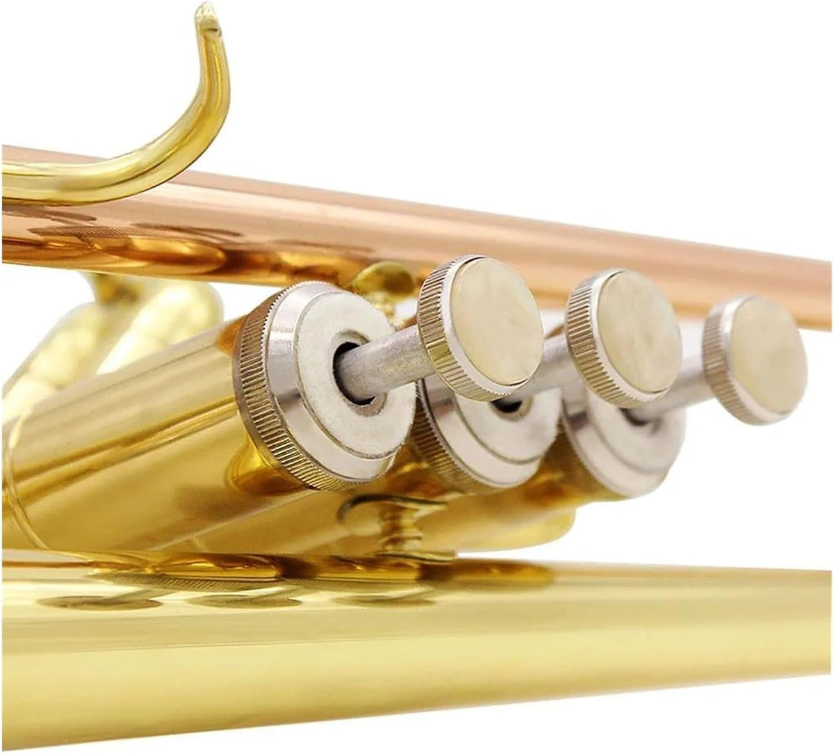 Trompette professionnelle Trompette de musique professionnelle Bb B tube en cuivre plat instrument à vent avec embout et boîte de sangle(Color:3/4)
