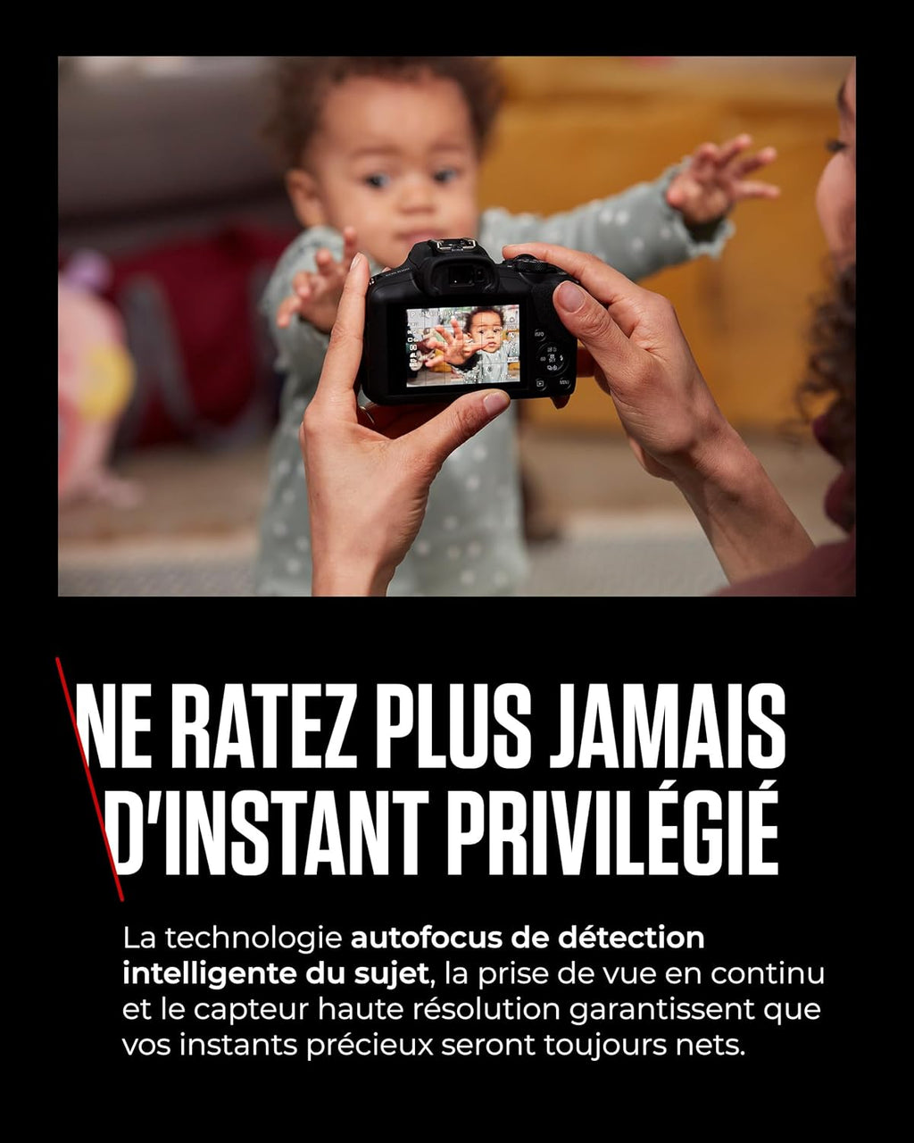 Canon EOS R100 Appareil Photo Hybride Compact à capteur APS-C stabilisé 24M Pixels, Vidéo 4K, Wi-FI, AutoFocus Dual Pixel, boitier Nu Noir