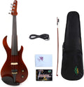 Yinfente Violon électrique 4/4 métallique en forme de violon professionnel en bois massif