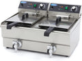 Friteuse 2x 13 L 2 Paniers avec robinet - Friteuse - Friteuse double traiteur - Inox - Professionnelle - 26 Litres