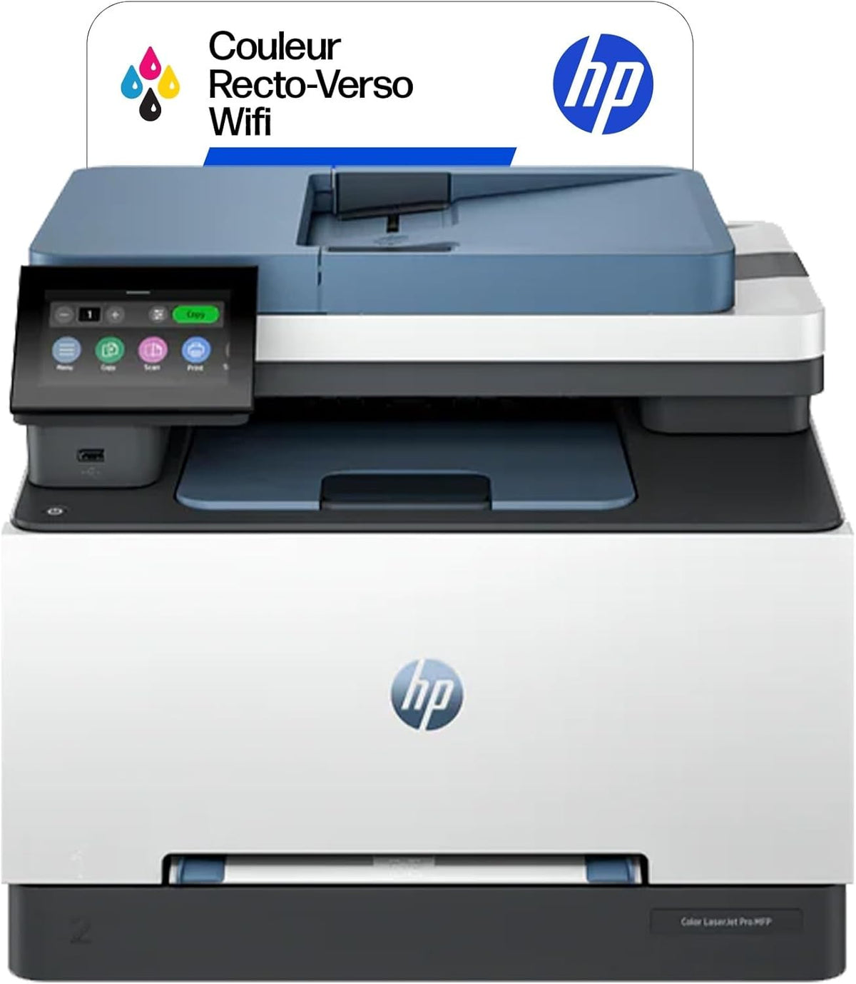 Color Laserjet Pro 3302fdw, 499Q8F, Imprimante Multifunction A4, Recto/Verso Automatique Couleur, 25 ppm, USB, Wi-FI, Fax, Copie, ADF, Smart, Bleue