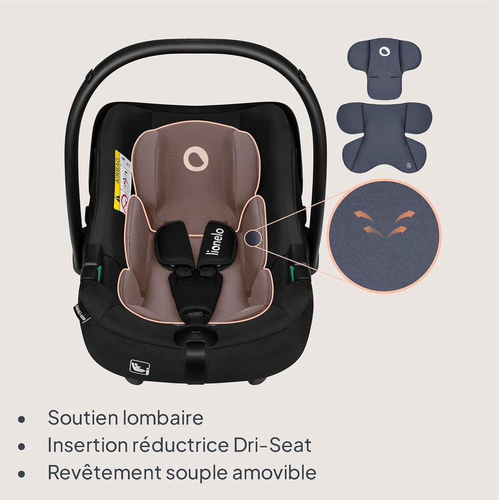 LIONELO ASTRID i-Size Ensemble siège enfant, avec base, 40-87 cm, montage ISOFIX, harnais 3 points, protection latérale, insert Dri-Seat, i-Size R129