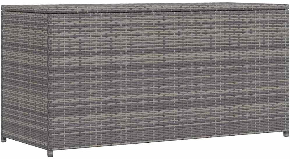 vidaXL Boîte de Rangement de Jardin Coffre de Rangement Banc de Stockage Patio Terrasse Extérieur Gris 120x50x60 cm Résine Tressée