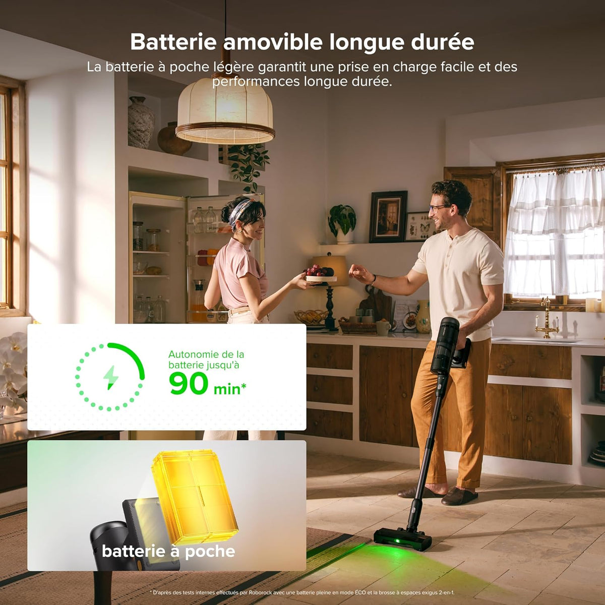 roborock H60 Hub Ultra Aspirateur Balai sans Fil avec Station Auto-Vide, 210AW, 90Min d’Autonomie, Brosse Anti-Enroulement, Détection Poussière LED 140°, Accessoires Tous Sols