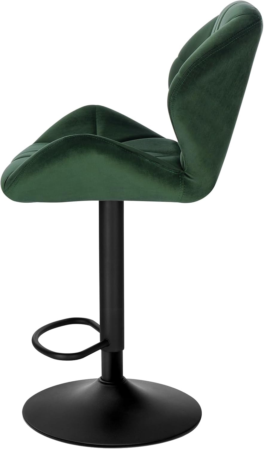 WOLTU Lot de 4 Tabouret de Bar réglable en Hauteur Chaise Haute pour Bar avec Dossier siège rembouré en Velours Pied en métal,Vert Foncé BH139dgn-4