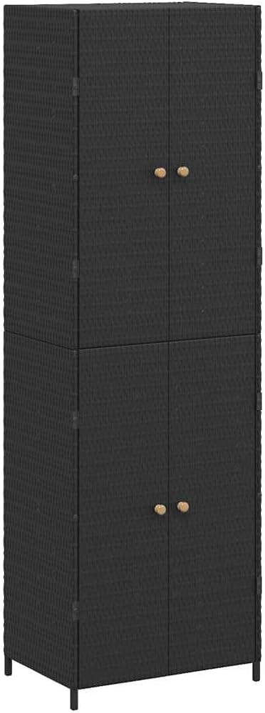 vidaXL Armoire de Rangement de Jardin Noir 59x40x180 cm Résine tressée
