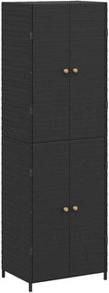 vidaXL Armoire de Rangement de Jardin Noir 59x40x180 cm Résine tressée