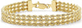 CARISSIMA Femme Or Jaune 9 ct Bracelet 3 Brins Rope de 18 cm/7 pouces
