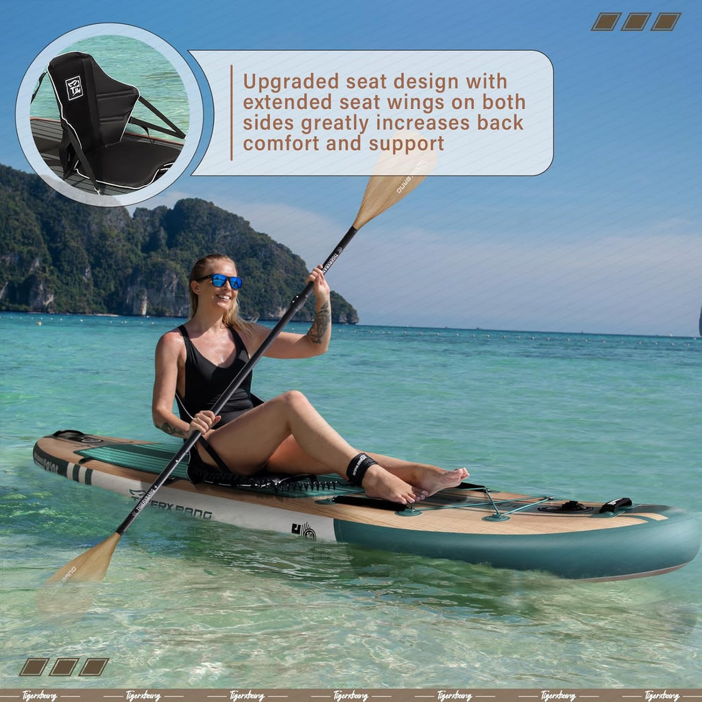 TIGERXBANG Planche SUP Board Up Paddling 330 x 86 x 15 cm avec accessoires gonflables de qualité supérieure, planches à pagaie extra larges pour adultes et enfants, collection Pandora