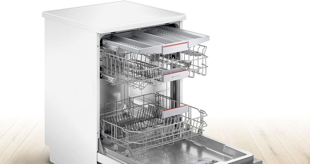 Bosch SMS4EMW01F, Série 4, Lave-vaisselle 60 cm, Pose libre, Blanc