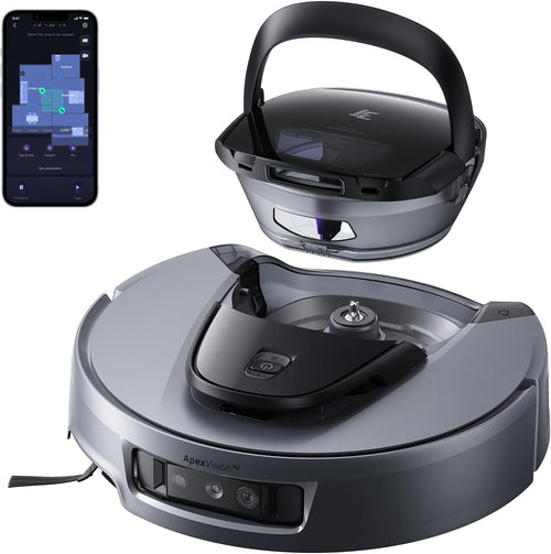 3i Robot aspirateur Laveur G10+, Compression silencieuse des débris, 60 Jours sans vidange, Serpillière et Brosse Extensibles, 18000 Pa, évitement d’Obstacles Digne d’Un Flagship