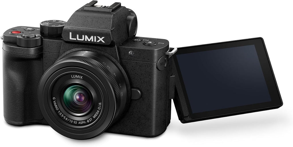 Panasonic Lumix G100D | Appareil Photo Hybride + Objectif Lumix 12-32mm (Capteur 4/3 20.3MP, Vidéo 4K/ 30p, OZO Audio by Nokia, Mode Selfie Vidéo, Stab.) Noir – Version Française