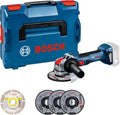Bosch Professional 18V System meuleuse angulaire BITURBO GWX 18V-7 avec X-LOCK (set de 5 disques à tronçonner/meuler, 1 capot protection 125 mm, poignée, L-BOXX) - Set Amazon Exclusive