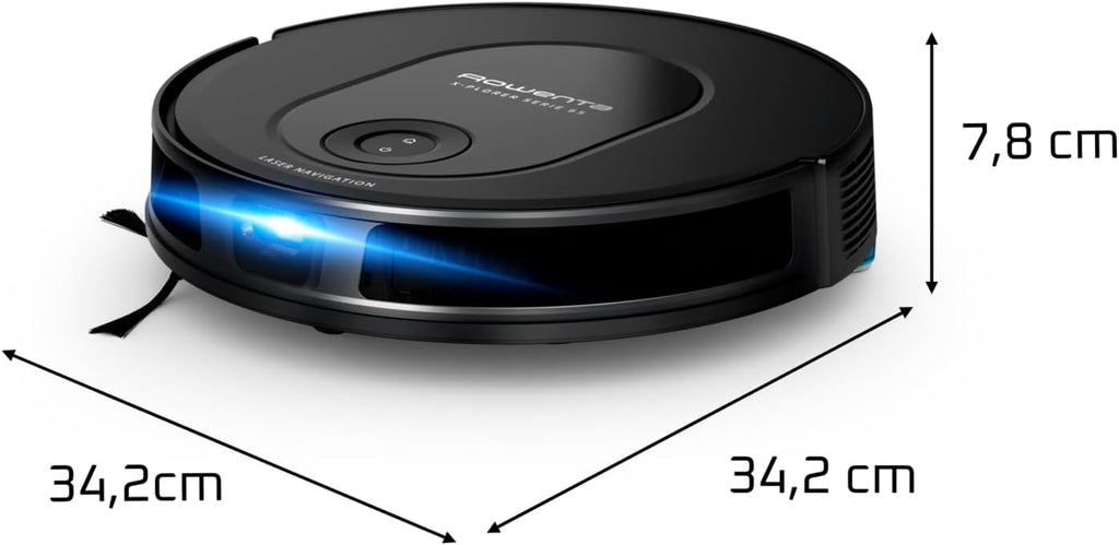 Rowenta X-Plorer Serie 65, Robot aspirateur Laveur, Technologie Laser, Nettoyage méthodique, Design Ultra Fin RR8L65WH, Noir