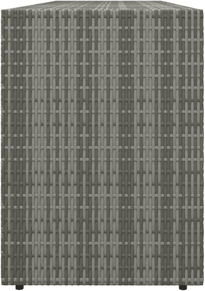 vidaXL Armoire de rangement en résine tressée pour jardin - Gris 198x55,5x80 cm
