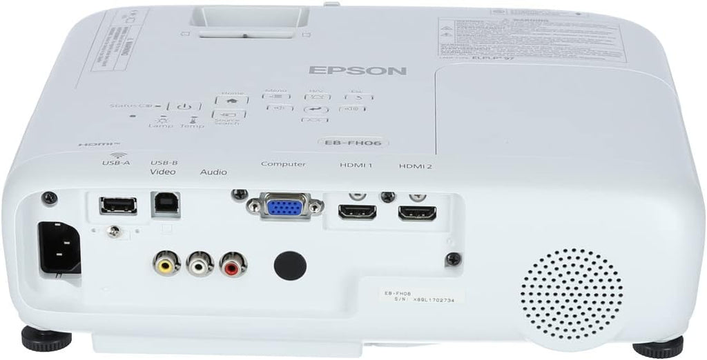 EB-FH06 Projecteur 3LCD Full HD 1920 x 1080p, 3500 lumens de luminosité blanche et couleur, rapport de contraste 16 000:1, Wi-Fi en option, HDMI)