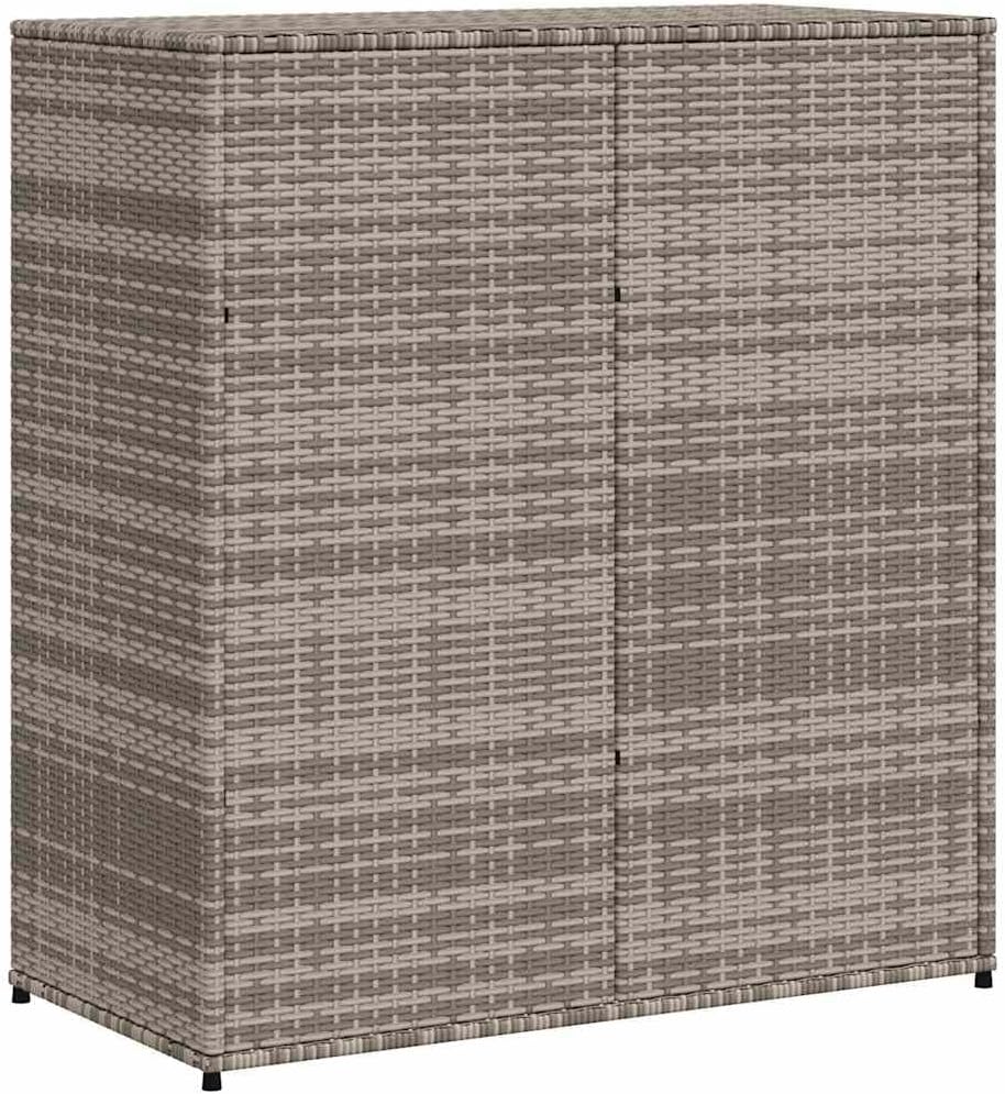 vidaXL Armoire de Rangement de Jardin, Organisateur de Terrasse avec Porte, Meuble d'Extérieur Patio Arrière-Cour, Gris Résine Tressée